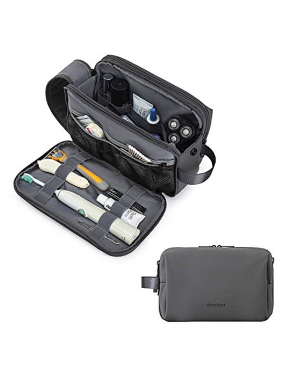 Mens Travel Toiletry Bag Hanging Dopp Kit Water Resistant Shaving Organizer